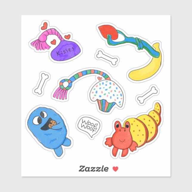 Puppy Friend Dog Toy Sticker Sheet (Sheet)