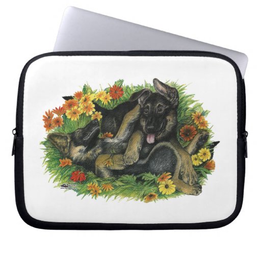 Image of Puppy Garden Laptop Sleeve