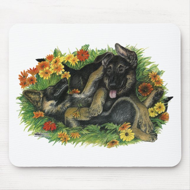 Puppy Garden Mouse Mat (Front)