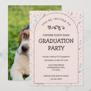 Puppy Graduation Announcement and Invitation Card