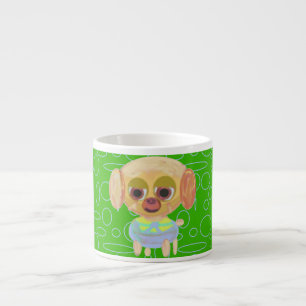 Puppy Green Circles Loops Espresso Cup