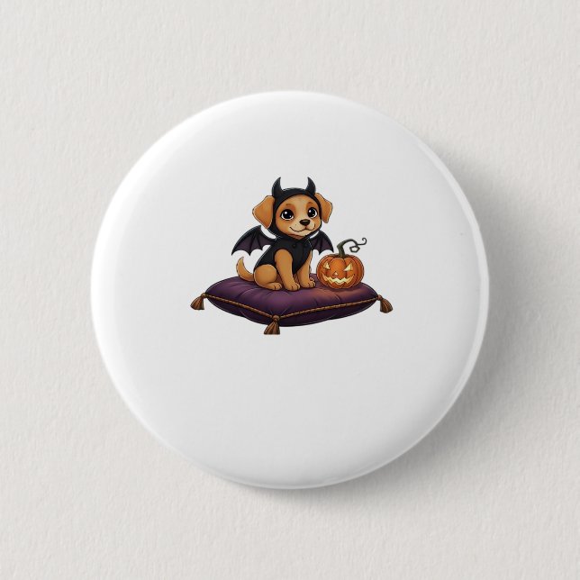 Puppy Halloween Classic T-Shirt 6 Cm Round Badge (Front)