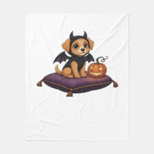 Puppy Halloween Classic T-Shirt Fleece Blanket