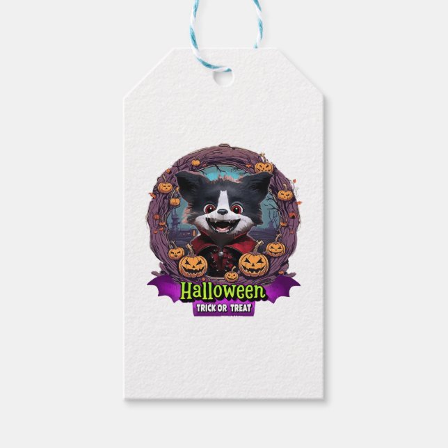 Puppy Halloween Costume Gift Tags (Front)