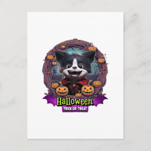 Puppy Halloween Costume Postcard