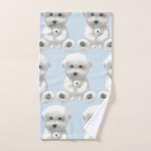 Puppy Hugging His Toy Hand Towel (Hand Towel)