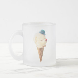Puppy Ice Cream Frosted Glass Coffee Mug
