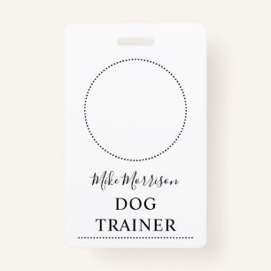 Puppy Illustration Dog Trainer ID Badge