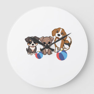 Puppy Illustration Wall Clock
