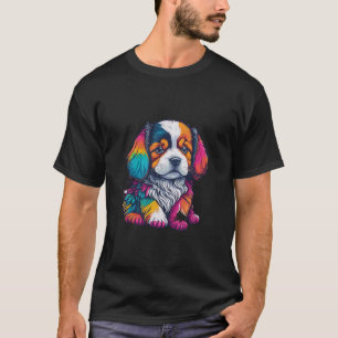 Puppy Illustration With Vivid Color  T-Shirt