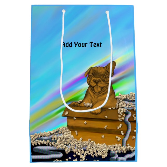 Puppy in a Box Medium Gift Bag (Back)