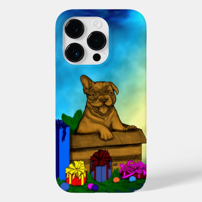Puppy in A Box , Merry Xmas Case-Mate iPhone Case (Back)