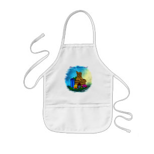 Puppy in A Box , Merry Xmas Kids Apron
