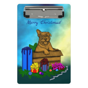 Puppy in A Box , Merry Xmas Mini Clipboard
