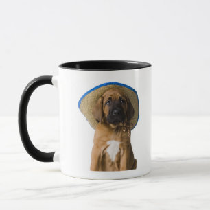 puppy in a cowboy hat mug