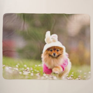 PUPPY in BUNNY SUIT Sherpa Blanket