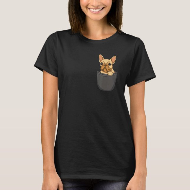 puppy in chest pocket for men women children T-Shirt (Front)