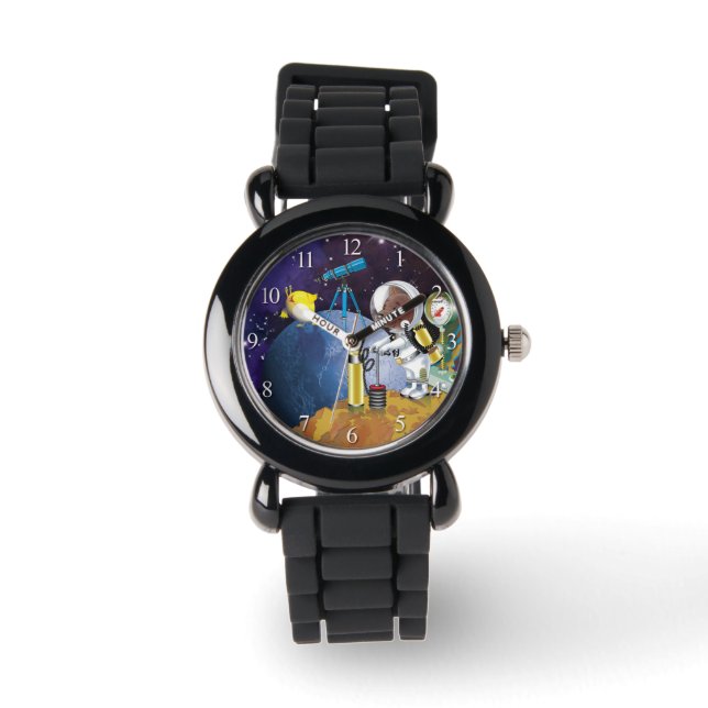 Puppy in space an alien with a telescope watch (Front)