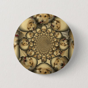 Puppy Kaleidoscope Art Print 6 Cm Round Badge