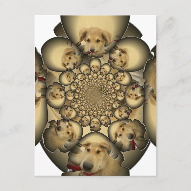 Puppy Kaleidoscope Art Print Postcard (Front)