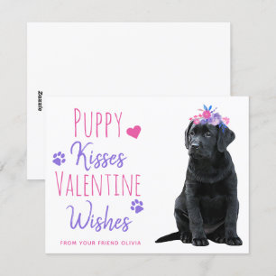 Puppy Kisses Classroom Kids Valentines Day Holiday Card