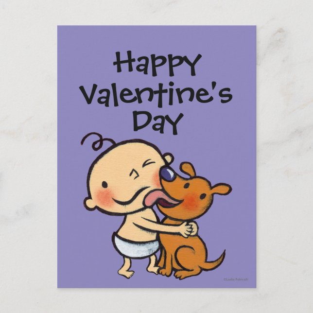 Puppy Kisses for the Baby Holiday Postcard (Front)