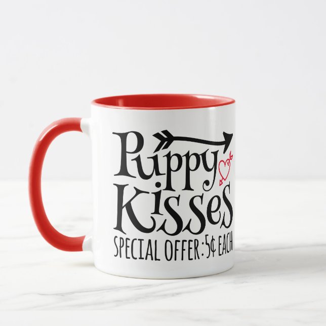 Puppy Kisses...special offer Valentine's  Mug (Left)