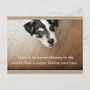 Puppy Lick Therapy Dog Postcard