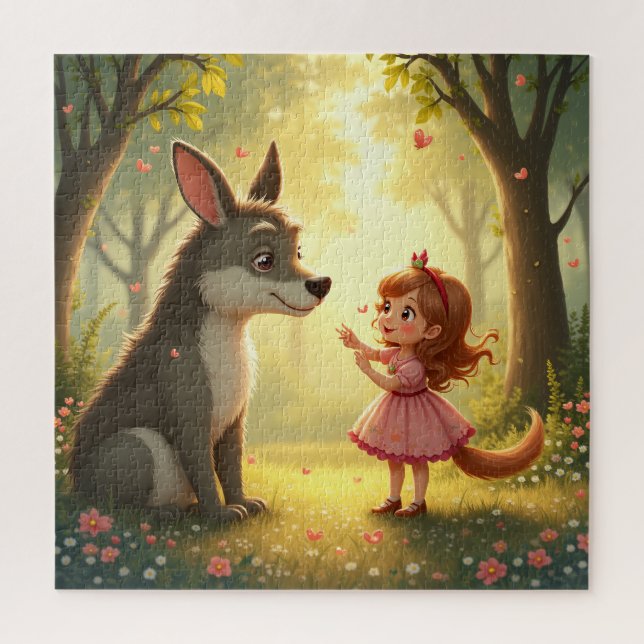 Puppy, little girl, fairy tale jigsaw puzzle (Vertical)