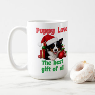 Puppy Love Christmas Adorable Dog Coffee Mug