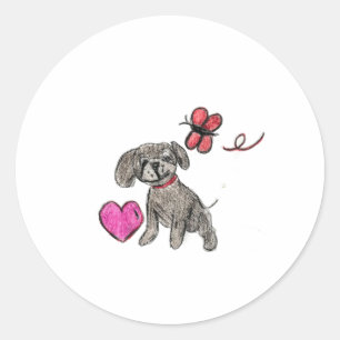 Puppy Love Classic Round Sticker