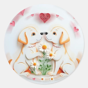 Puppy Love Classic Round Sticker