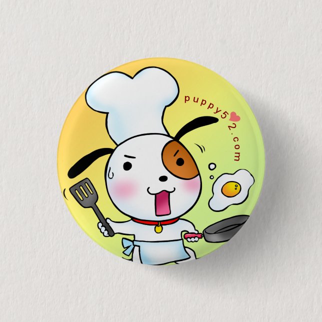 Puppy Love Cooking 3 Cm Round Badge (Front)