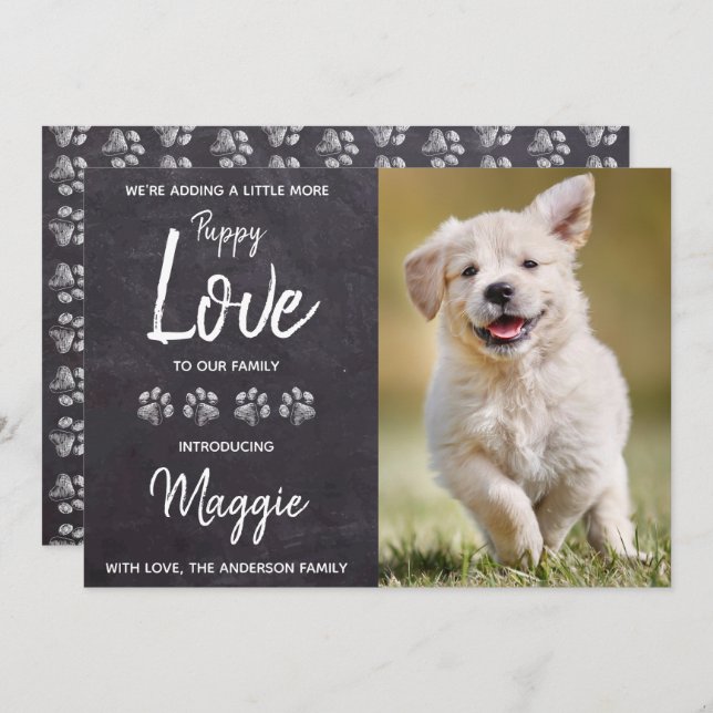Puppy Love Dog New Pet Announcement (Front/Back)