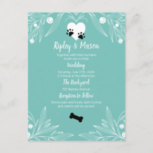 Puppy Love Dog Wedding Invitation Postcard