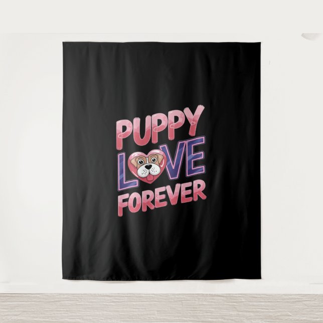 Puppy Love Forever Dog Tapestry (Front)
