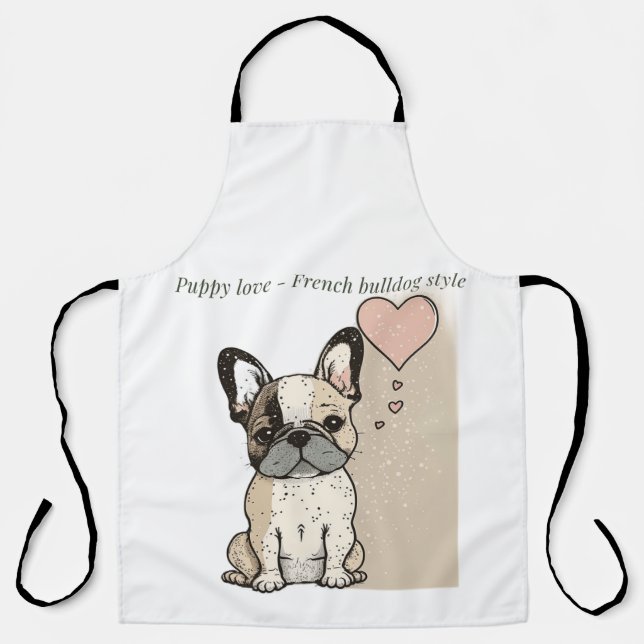 Puppy love - French bulldog style  Apron (Front)