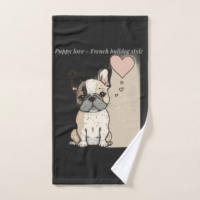 Puppy love - French bulldog style  Hand Towel (Hand Towel)