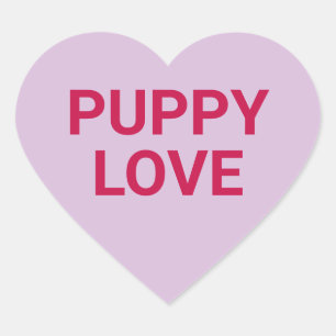 Puppy love fun cute Valentine's Day conversation Heart Sticker