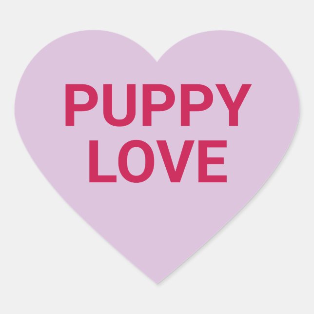 Puppy love fun cute Valentine's Day conversation Heart Sticker (Front)
