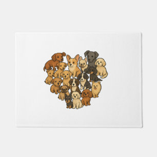 Puppy Love - Heart Made of Dogs Doormat
