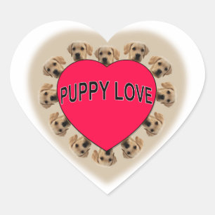Puppy Love Heart Sticker