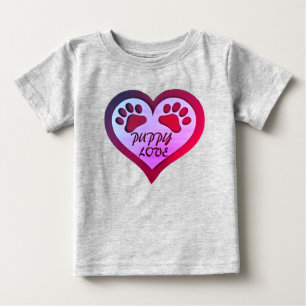 Puppy Love heart with paw prints Baby T-Shirt