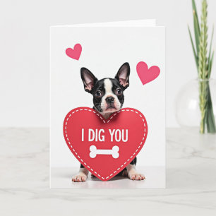 Puppy Love I Dig You Valentine Card