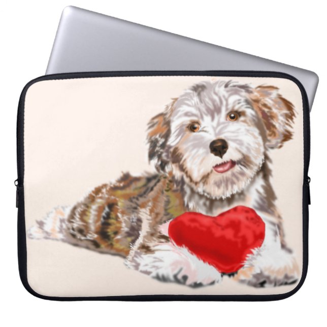 Puppy Love Laptop Sleeve (Front)