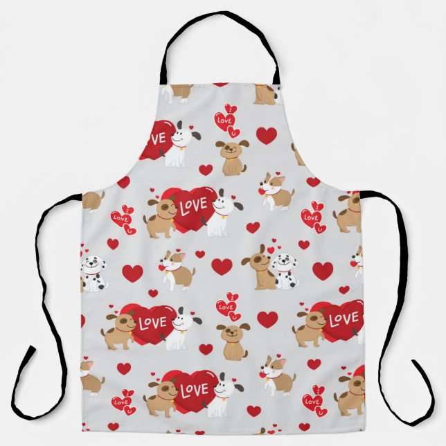 Puppy Love Pattern Apron (Front)