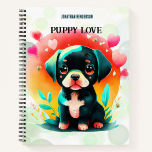 Puppy love personal name/title Spiral Sketch  Notebook