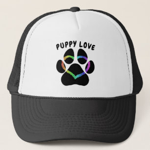 Puppy Love Rainbow Heart Trucker Hat