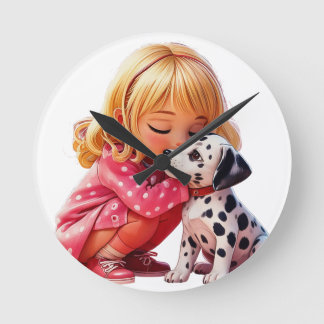 Puppy Love Round Clock