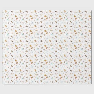 Puppy Love Seamless Pattern Playful Dogs, Paw Pr Wrapping Paper